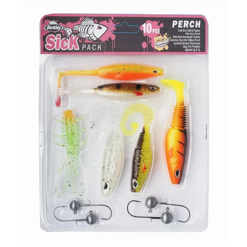 KIT LEURRES SOUPLES ARMÉS BERKLEY SICK PERCH PACK 1 KIT LEURRES SOUPLES ARMÉS BERKLEY SICK PERCH PACK